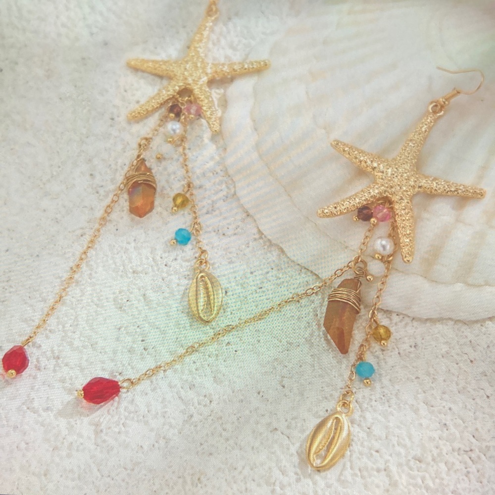 Ocean-Inspired Gold Starfish Earrings